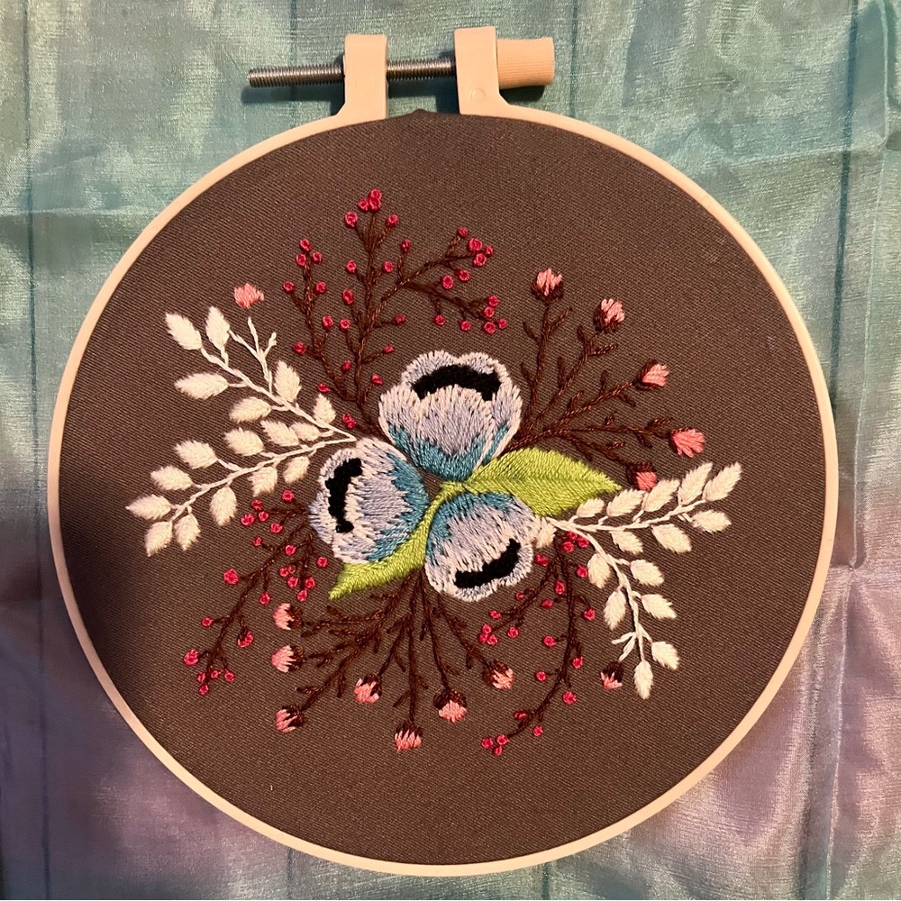 Hand Embroidery Wall Art-Flowers